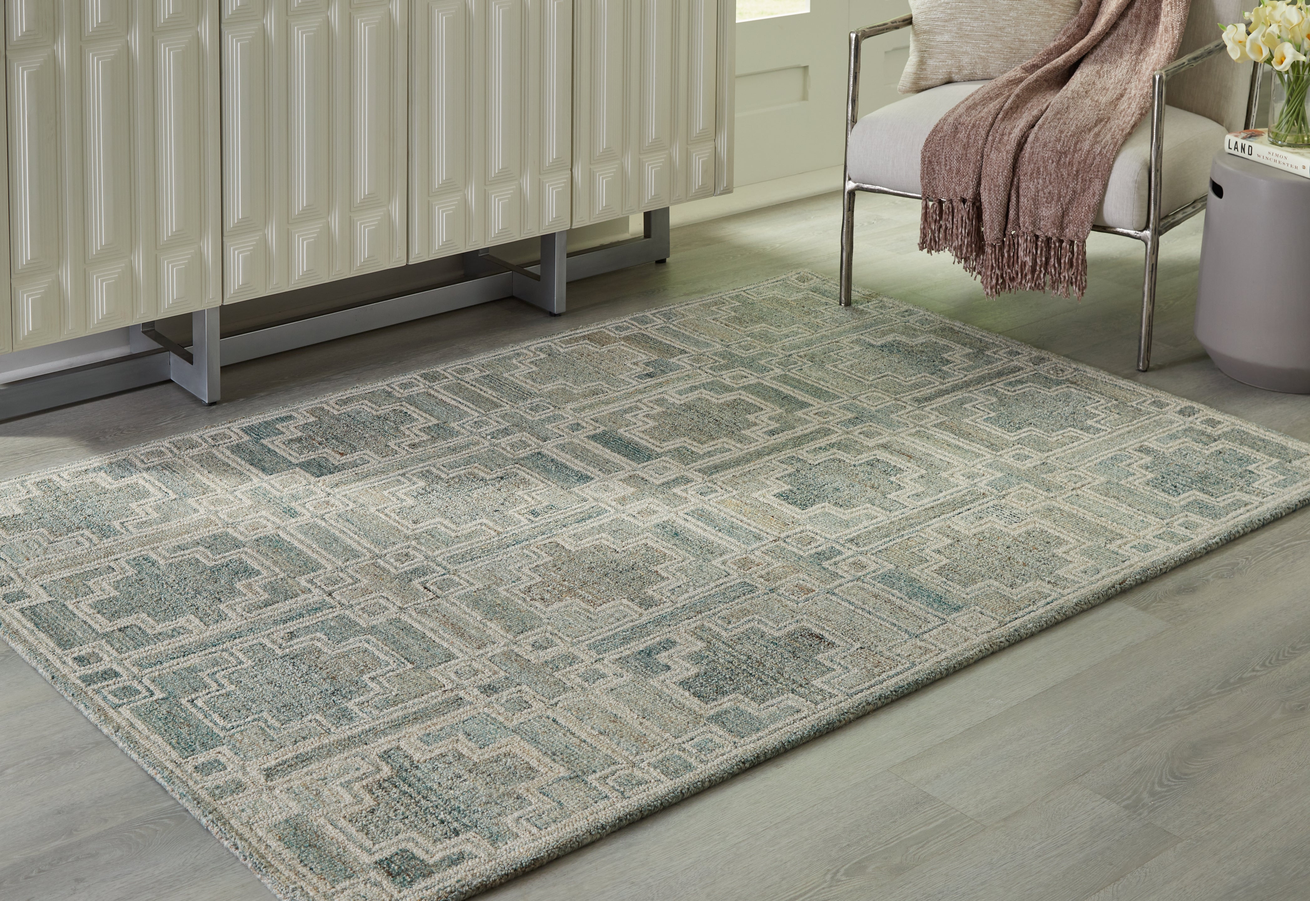 Family Deals Furniture - Ashley Furniture - Jossland Rug - 8' x 10' Rug / Green/Ivory - R406911