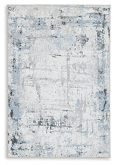 Family Deals Furniture - Ashley Furniture - Emertonly Rug - 8' x 10' Washable Rug / Blue/White/Gray - R406981