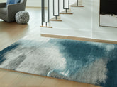 Family Deals Furniture - Ashley Furniture - Brentward Rug - 5' x 7' Rug / Blue/Gray/Ivory - R407082