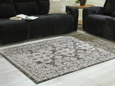 Family Deals Furniture - Ashley Furniture - Glennisman Rug - Large Rug / Black/Gray/Ivory - R407271