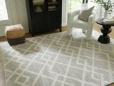 Family Deals Furniture - Ashley Furniture - Unawick Rug - Medium Rug / Gray/Ivory - R407332