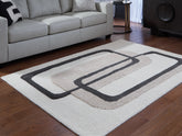 Family Deals Furniture - Ashley Furniture - Davismour Rug - 5' x 7' Area Rug / Ivory/Taupe/Charcoal - R407562