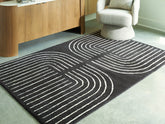 Family Deals Furniture - Ashley Furniture - Eldonmore Rug - 5' x 7' Area Rug / Black/Ivory - R407572