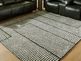 Family Deals Furniture - Ashley Furniture - Kurtmen Rug - 7'10" x 9'10" Area Rug / Black/Ivory - R407591