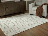 Family Deals Furniture - Ashley Furniture - Empriss Rug - 7'8" x 10' Area Rug / Ivory - R407621