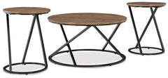 Family Deals Furniture - Ashley Furniture - Cassbryn Table (Set of 3) - Occasional Table Set (3/CN) / Brown/Black - T152-13