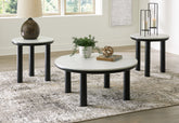 Family Deals Furniture - Ashley Furniture - Xandrum Table (Set of 3) - Occasional Table Set (3/CN) / Black/White - T159-13
