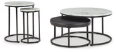 Family Deals Furniture - Ashley Furniture - Jusmour Table (Set of 4) - Occasional Nesting TBL (4/CN) / Black/White - T161-14