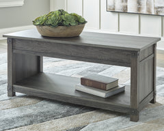 Family Deals Furniture - Ashley Furniture - Freedan Lift-Top Coffee Table - Rect Lift Top Cocktail Table / Grayish Brown - T175-9