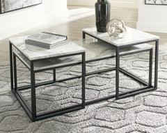 Family Deals Furniture - Ashley Furniture - Donnesta Table (Set of 3) - Occasional Table Set (3/CN) / Gray/Black - T182-13