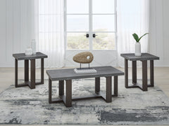 Family Deals Furniture - Ashley Furniture - Dynnford Table (Set of 3) - Occasional Table Set (3/CN) / Gray/Brown - T216-13