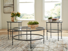 Family Deals Furniture - Ashley Furniture - Kellyco Table (Set of 3) - Occasional Table Set (3/CN) / Gunmetal - T246-13