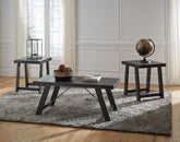 Family Deals Furniture - Ashley Furniture - Noorbrook Table (Set of 3) - Occasional Table Set (3/CN) / Black/Pewter - T351-13