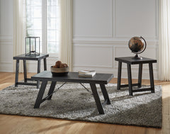 Family Deals Furniture - Ashley Furniture - Noorbrook Table (Set of 3) - Occasional Table Set (3/CN) / Black/Pewter - T351-13