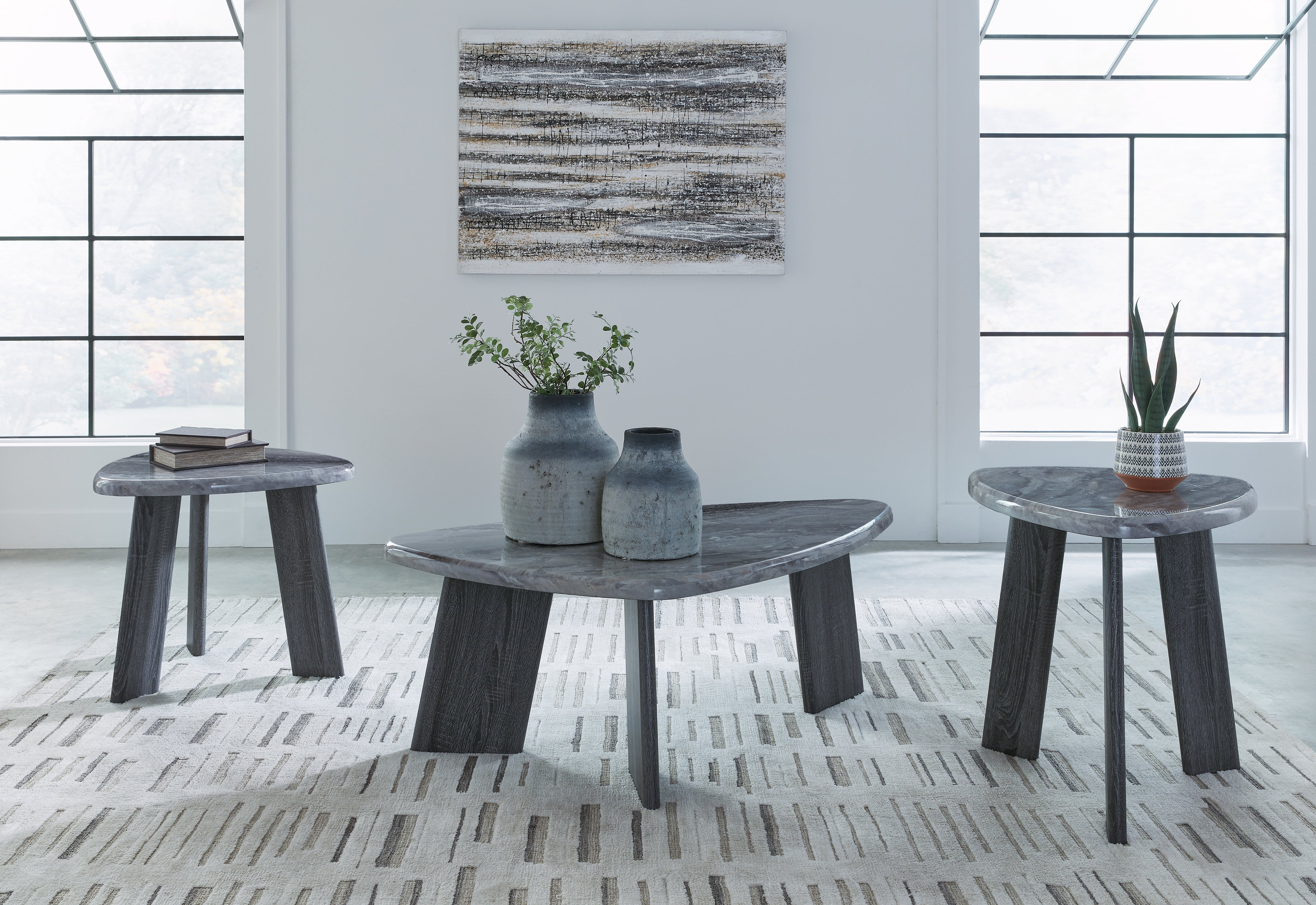 Family Deals Furniture - Ashley Furniture - Bluebond Table (Set of 3) - Occasional Table Set (3/CN) / Gray - T390-13
