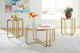 Family Deals Furniture - Ashley Furniture - Milloton Table (Set of 3) - Occasional Table Set (3/CN) / Gold - T398-13