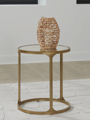 Family Deals Furniture - Ashley Furniture - Korajane End Table - Round End Table / Antique Gold - T399-6