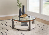 Family Deals Furniture - Ashley Furniture - Frazwa Coffee Table - Round Cocktail Table / Multi - T432-8