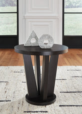 Family Deals Furniture - Ashley Furniture - Chasinfield End Table - Round End Table / Dark Brown - T458-6