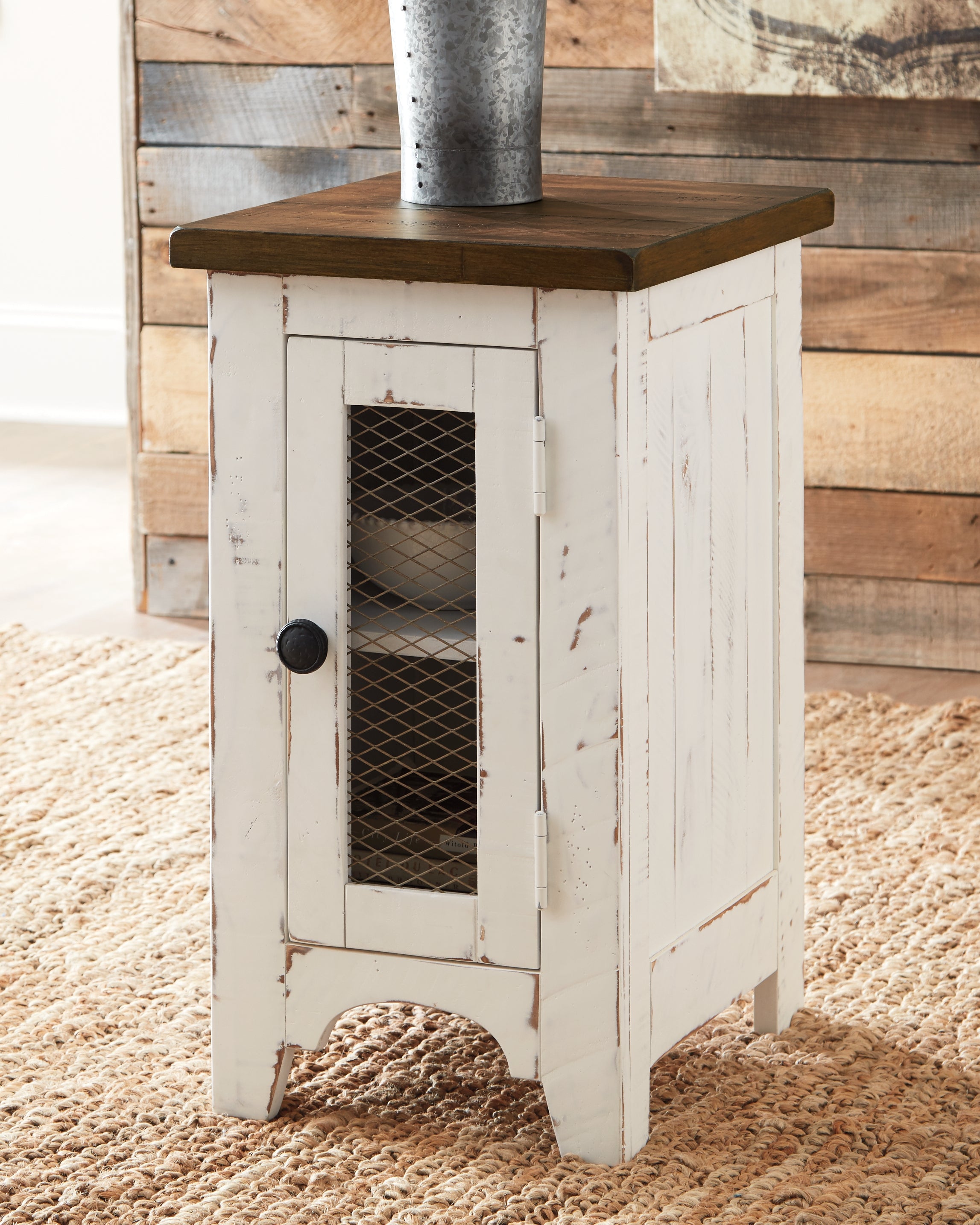 Family Deals Furniture - Ashley Furniture - Wystfield Chairside End Table - Chair Side End Table / White/Brown - T459-7