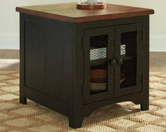 Family Deals Furniture - Ashley Furniture - Valebeck End Table - Rectangular End Table / Black/Brown - T468-3