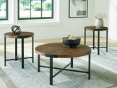 Family Deals Furniture - Ashley Furniture - Crosstrail Table (Set of 3) - Occasional Table Set (3/CN) / Brown - T483-13
