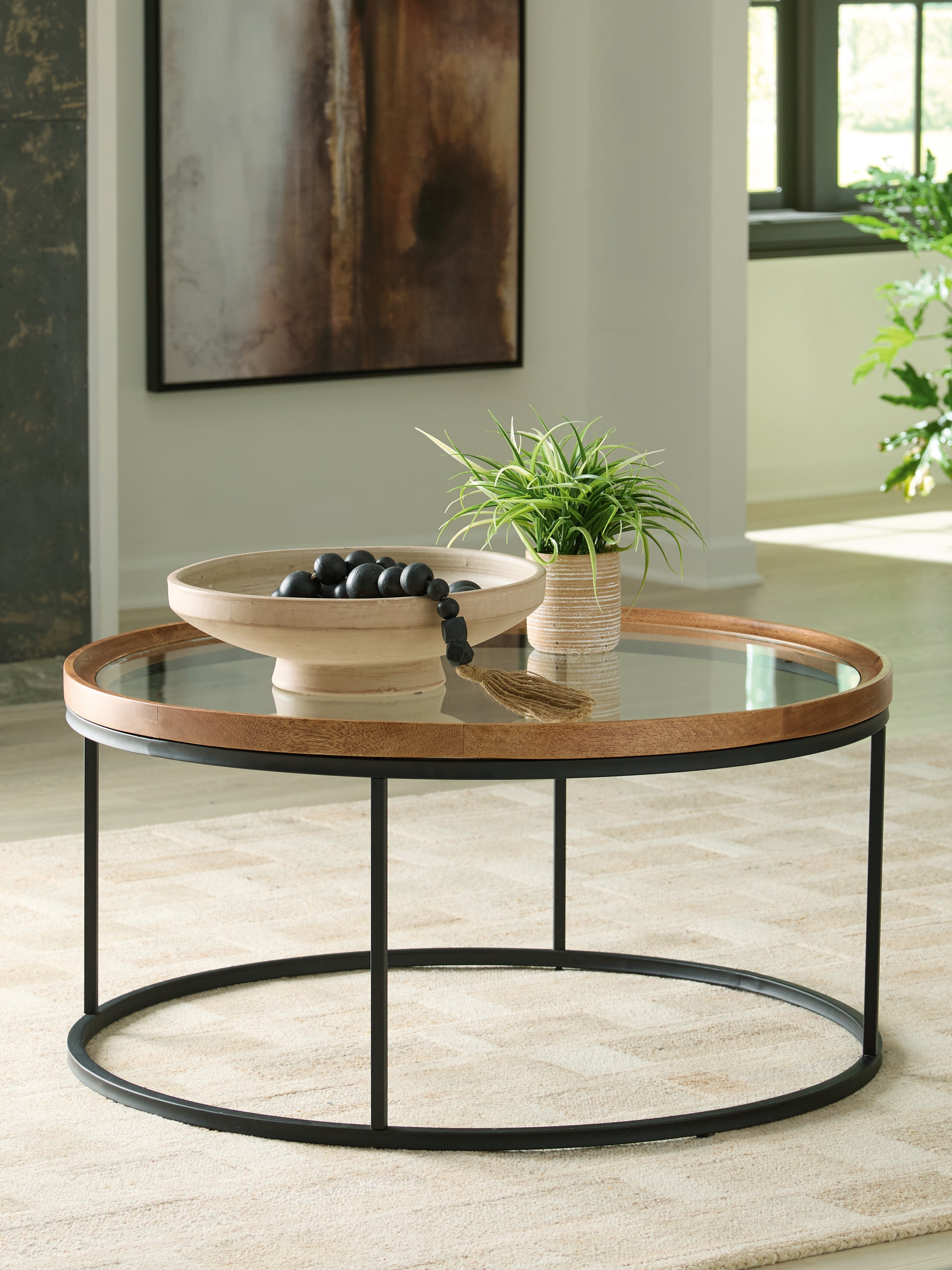 Family Deals Furniture - Ashley Furniture - Noraluna Coffee Table - Round Cocktail Table - T502-8
