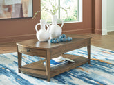 Family Deals Furniture - Ashley Furniture - Burkbyer Coffee Table - Rectangular Cocktail Table / Brown - T513-1