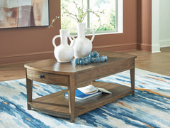 Family Deals Furniture - Ashley Furniture - Burkbyer Coffee Table - Rectangular Cocktail Table / Brown - T513-1