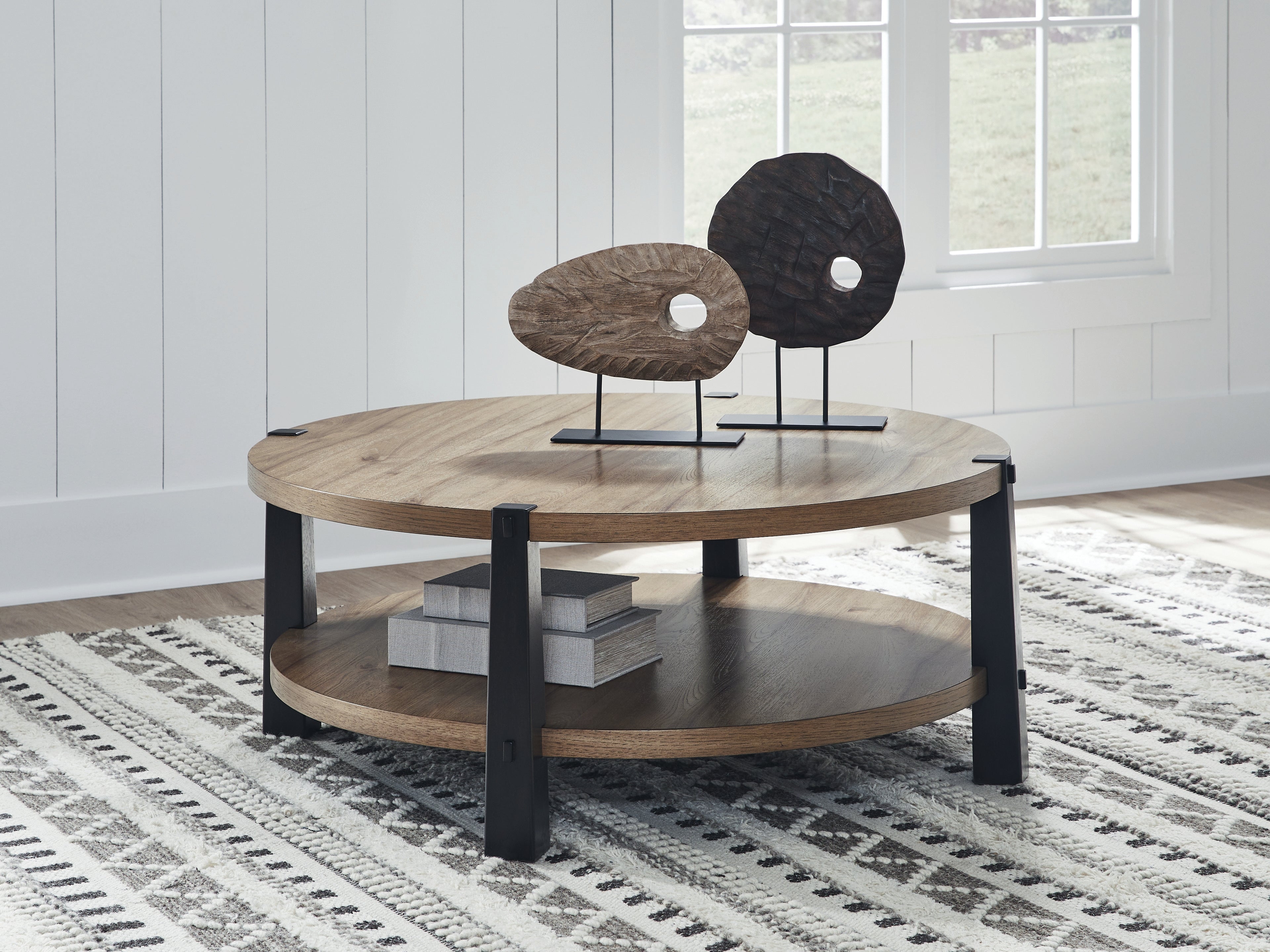 Family Deals Furniture - Ashley Furniture - Ridgester Coffee Table - Round Cocktail Table - T518-8