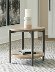 Family Deals Furniture - Ashley Furniture - Dyonton End Table - Round End Table / Light Grayish Brown - T574-6