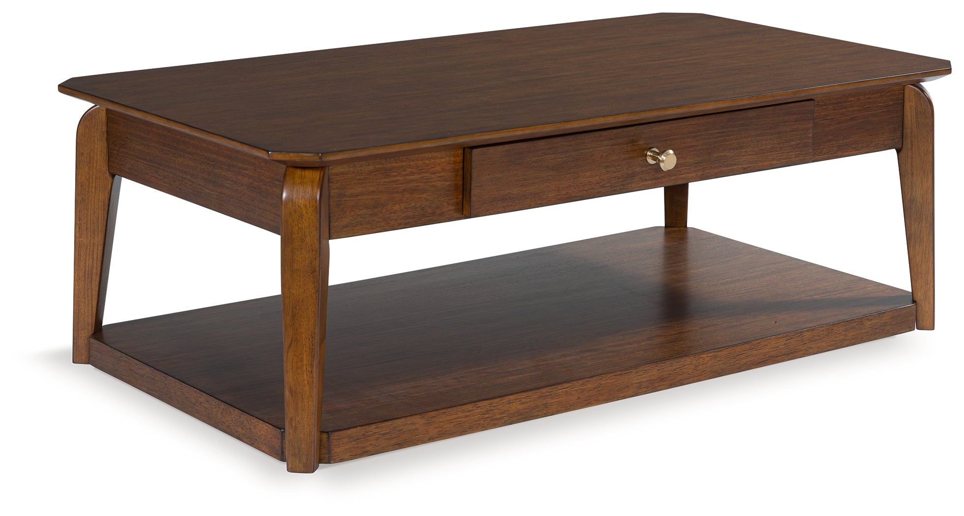Family Deals Furniture - Ashley Furniture - Trenmour Coffee Table - Rectangular Cocktail Table / Medium Brown - T596-1