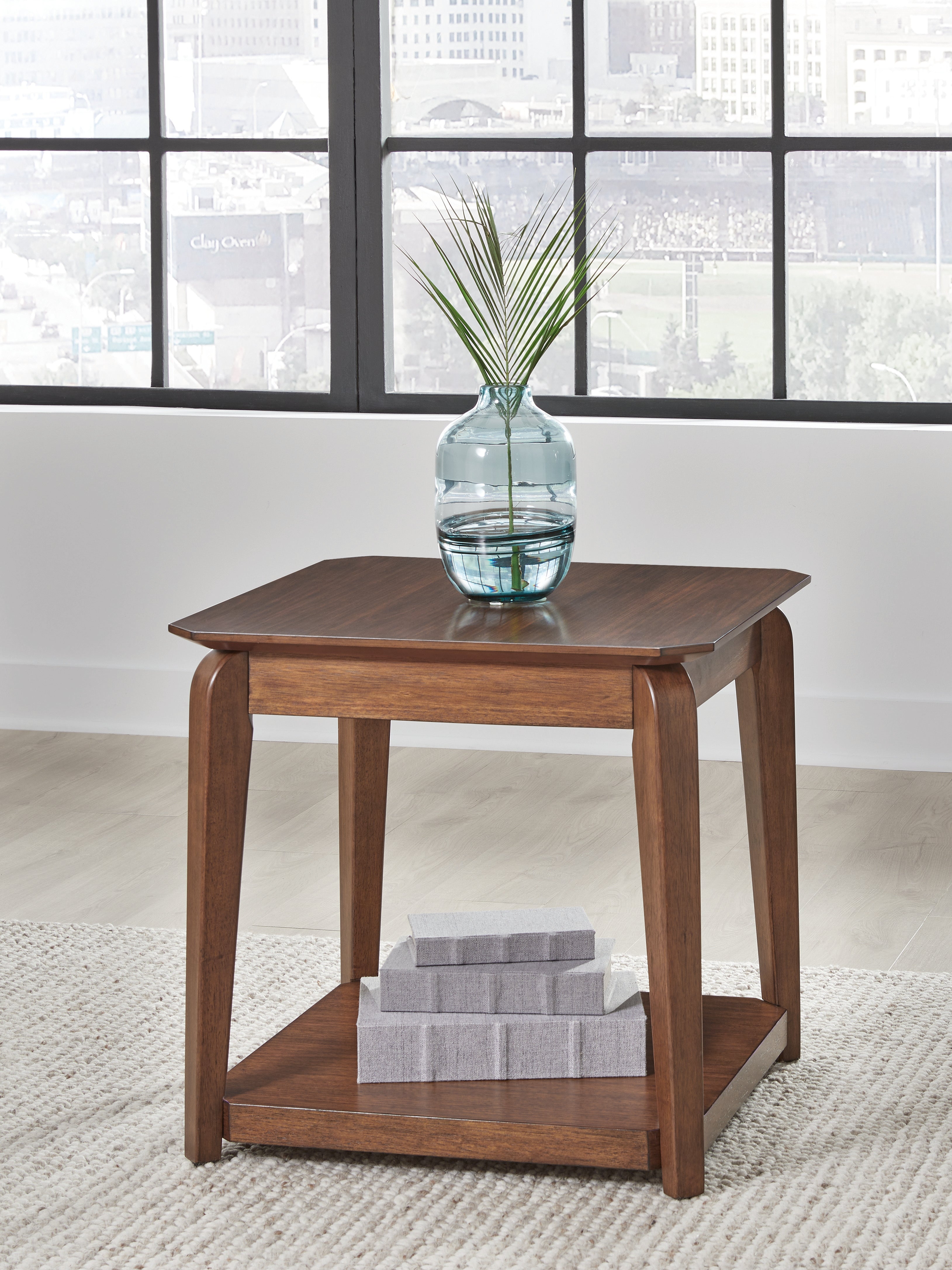 Family Deals Furniture - Ashley Furniture - Trenmour End Table - Square End Table / Medium Brown - T596-2