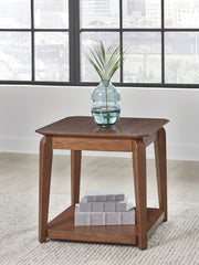 Family Deals Furniture - Ashley Furniture - Trenmour End Table - Square End Table / Medium Brown - T596-2
