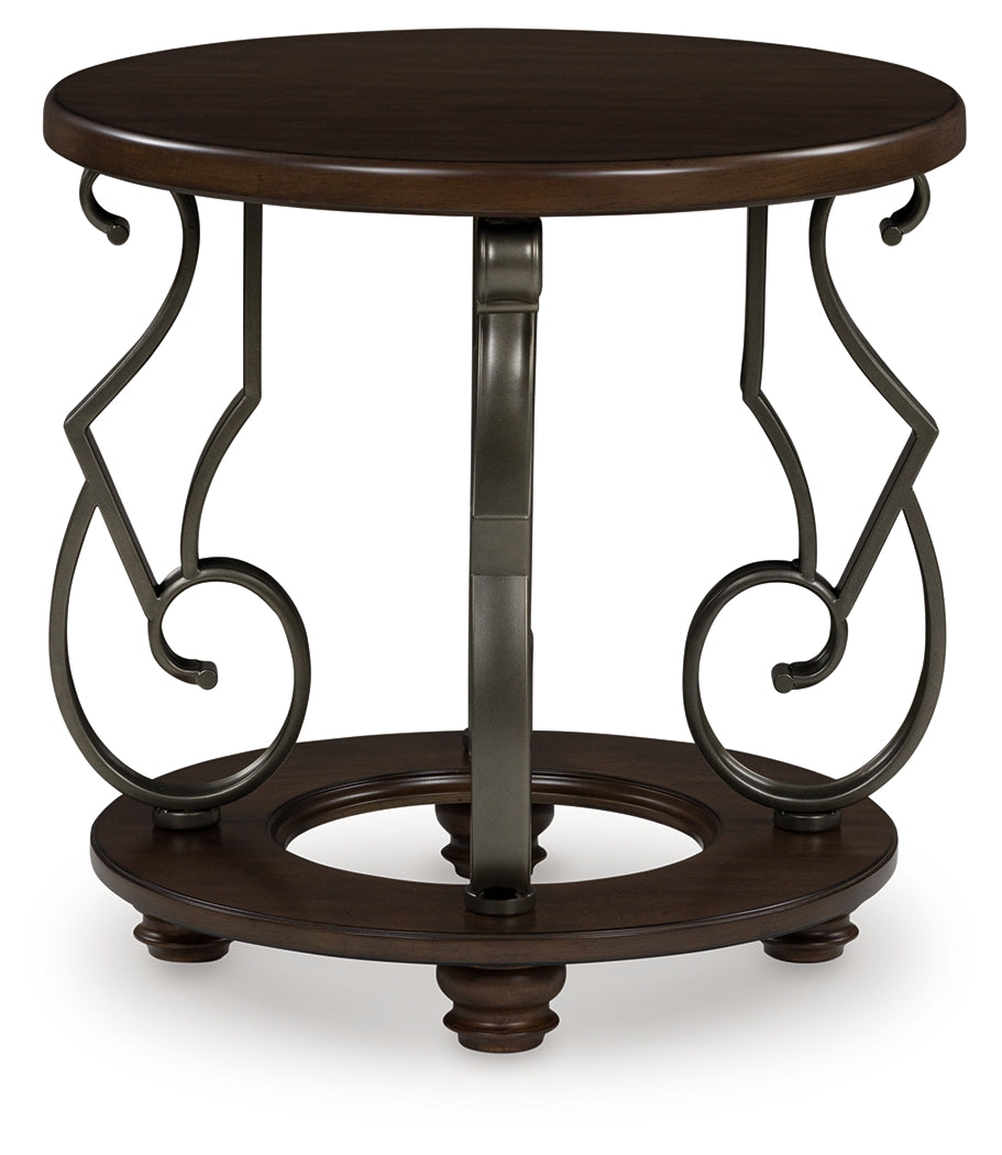 Family Deals Furniture - Ashley Furniture - Frallyn End Table - Round End Table / Dark Brown - T623-6