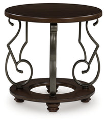 Family Deals Furniture - Ashley Furniture - Frallyn End Table - Round End Table / Dark Brown - T623-6