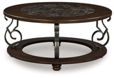 Family Deals Furniture - Ashley Furniture - Frallyn Coffee Table - Round Cocktail Table / Dark Brown - T623-8