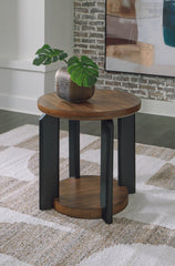 Family Deals Furniture - Ashley Furniture - Kraeburn End Table - Round End Table / Brown/Black - T624-6