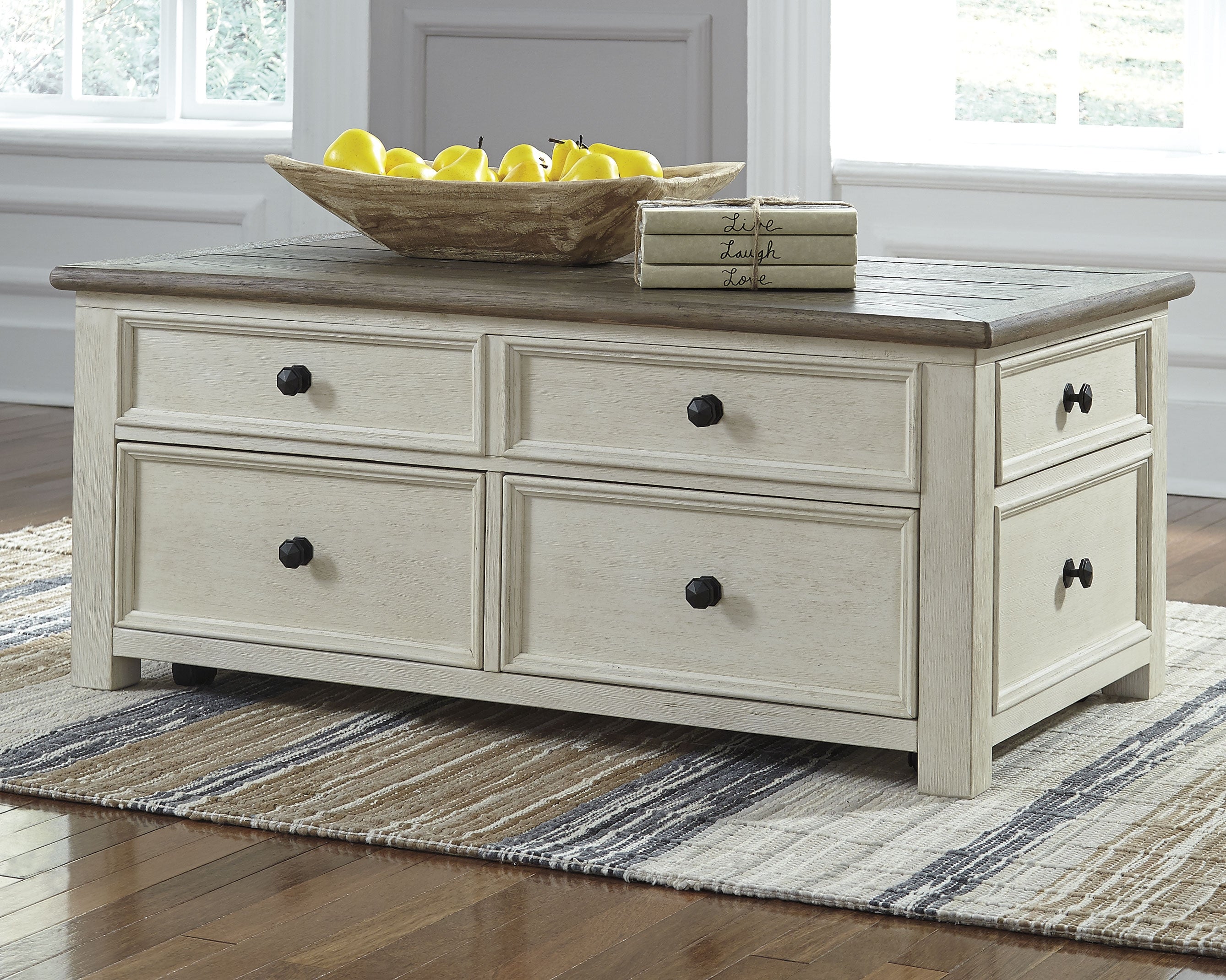 Family Deals Furniture - Ashley Furniture - Bolanburg Coffee Table with Lift Top - Lift Top Cocktail Table / Two-tone - T637-20