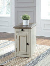 Family Deals Furniture - Ashley Furniture - Bolanburg Chairside End Table with USB Ports & Outlets - Chair Side End Table / Two-tone - T637-7