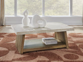 Family Deals Furniture - Ashley Furniture - Brendalhouse Coffee Table - Rectangular Cocktail Table / Light Brown - T642-1