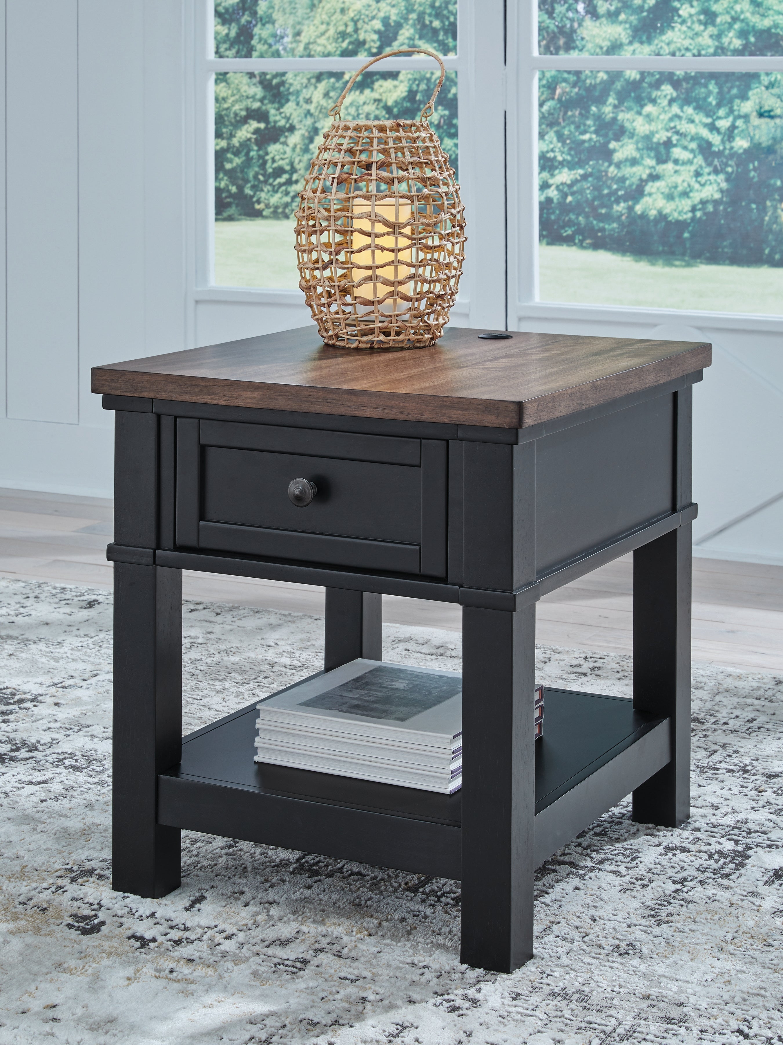 Family Deals Furniture - Ashley Furniture - Wildenauer End Table - Rectangular End Table / Brown/Black - T664-3