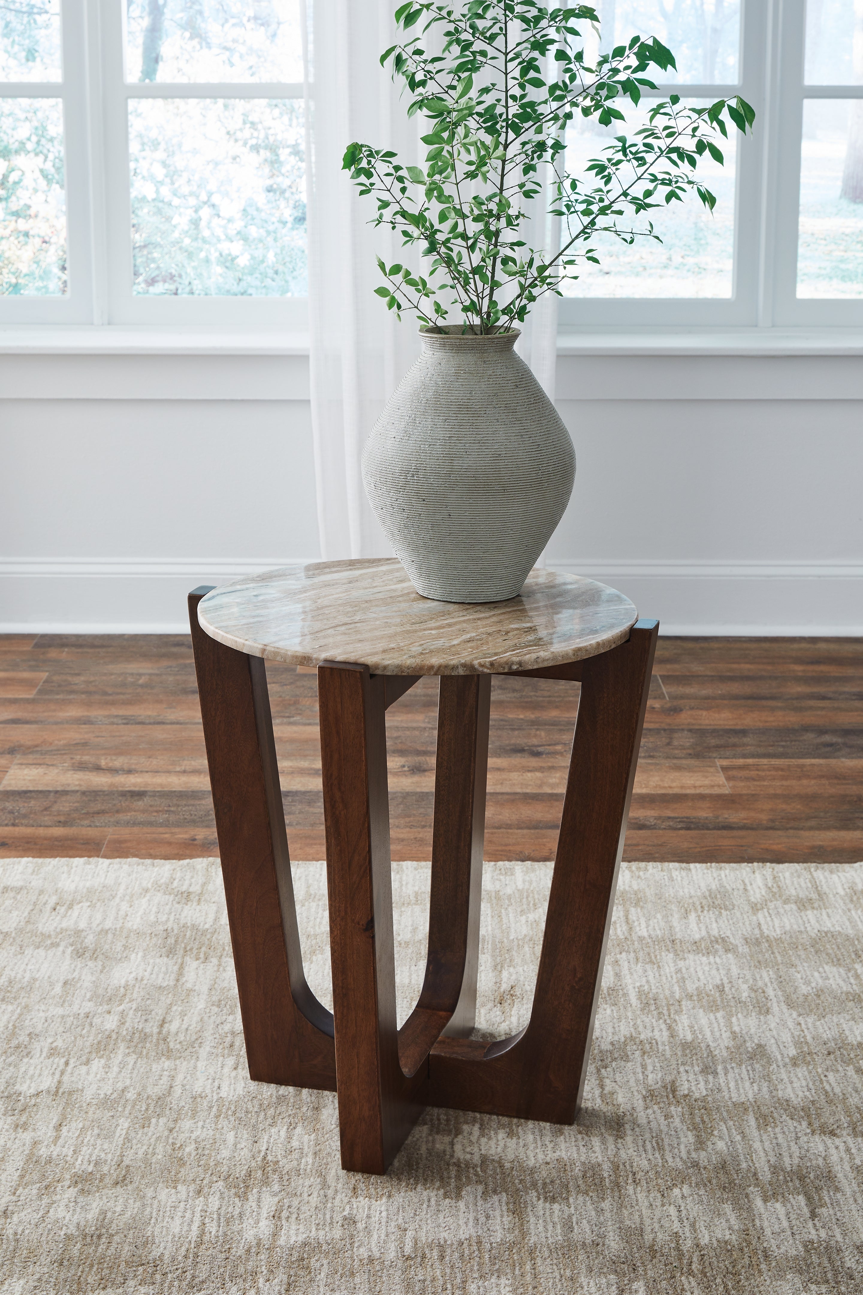 Family Deals Furniture - Ashley Furniture - Tanidore End Table - Round End Table / Warm Brown - T667-6
