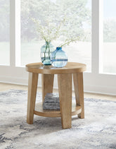 Family Deals Furniture - Ashley Furniture - Kristiland End Table - Round End Table / Light Brown - T674-6