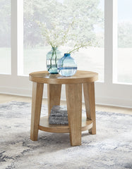 Family Deals Furniture - Ashley Furniture - Kristiland End Table - Round End Table / Light Brown - T674-6