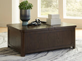 Family Deals Furniture - Ashley Furniture - Breckington Coffee Table With Storage - Cocktail Table with Storage / Dark Brown - T678-20