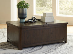 Family Deals Furniture - Ashley Furniture - Breckington Coffee Table With Storage - Cocktail Table with Storage / Dark Brown - T678-20