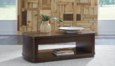 Family Deals Furniture - Ashley Furniture - Korestone Lift-Top Coffee Table - Lift Top Cocktail Table / Dark Brown - T679-9