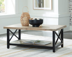 Family Deals Furniture - Ashley Furniture - Bristenfort Coffee Table - Rectangular Cocktail Table / Brown/Black - T685-1