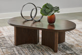 Family Deals Furniture - Ashley Furniture - Korestone Coffee Table - Rectangular Cocktail Table / Dark Brown - T438-1